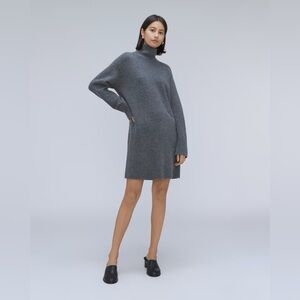 🩶NEW EVERLANE COZY STRETCH TURTLENECK DRESS IN GREY S